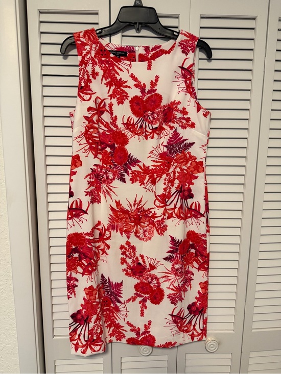 Mario Serrani Dresses & Skirts - Mario Serrani Italy Floral Sheath Dress White Red Size 12